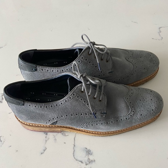 Ted Baker of London Prycces Gray Nubuk Leather Wingtip Oxford - Picture 4 of 8